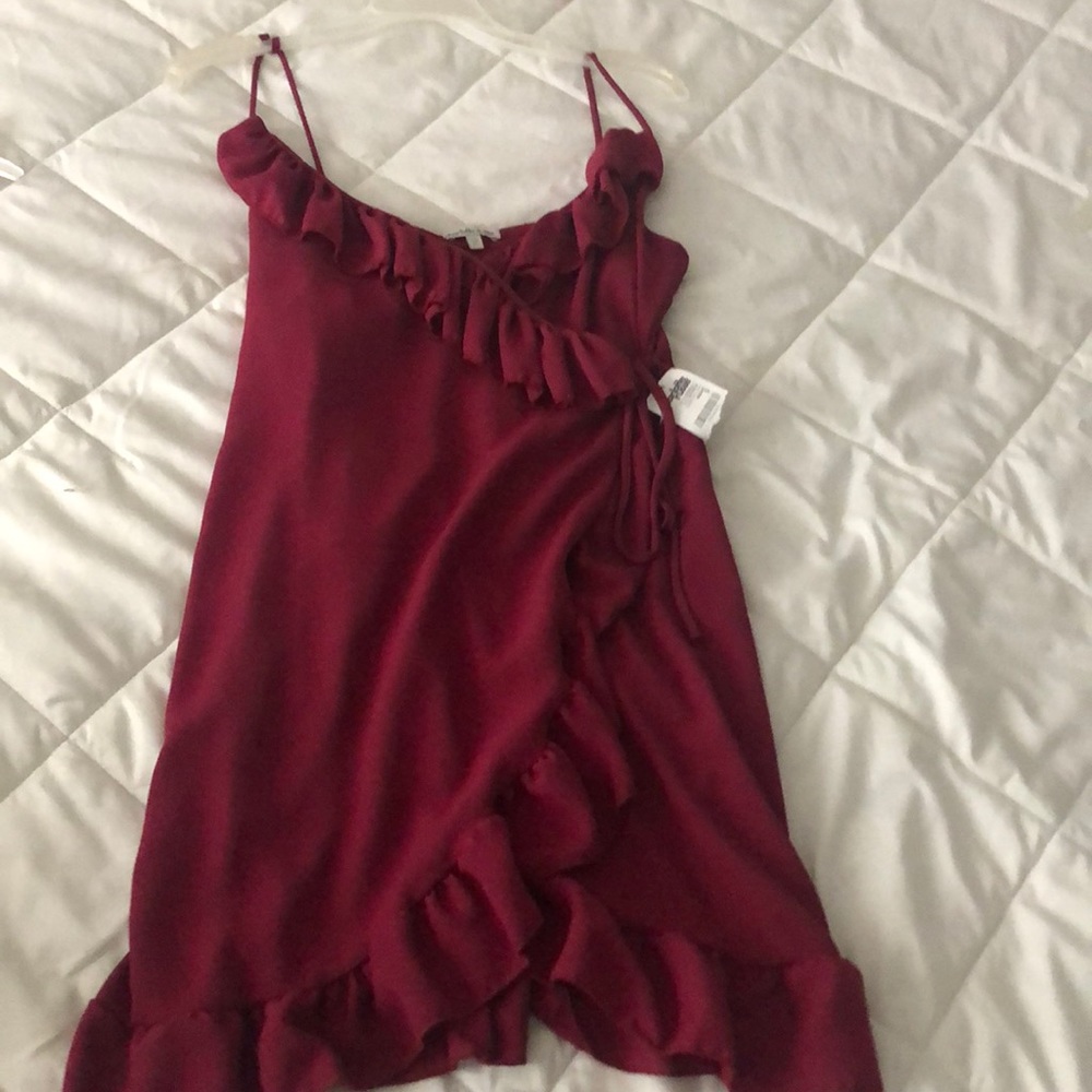 Cranberry wrap dress
